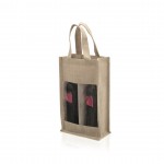 Bolsa de yute para botellas de vino color beige