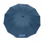 Paraguas automático de pongee elegante con 12 paneles Ø105 color azul marino vista con logo impreso