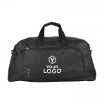 Bolsa de deporte con amplio bolsillo frontal y doble asas color negro cuarta vista