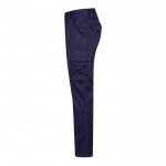 Pantalón multibolsillos unisex de algodón y poliéster 240 g/m2 color azul tercera vista