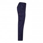 Pantalón multibolsillos unisex de algodón y poliéster 240 g/m2 color azul cuarta vista