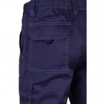 Pantalón multibolsillos unisex de algodón y poliéster 240 g/m2 color azul sexta vista