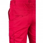 Pantalón multibolsillos unisex de algodón y poliéster 240 g/m2 color rojo sexta vista