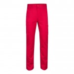 Pantalón multibolsillos unisex de algodón y poliéster 240 g/m2 color rojo