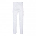 Pantalón multibolsillos unisex de algodón y poliéster 240 g/m2 color blanco segunda vista
