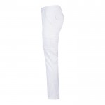 Pantalón multibolsillos unisex de algodón y poliéster 240 g/m2 color blanco tercera vista