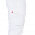 Pantalón multibolsillos unisex de algodón y poliéster 240 g/m2 color blanco quinta vista