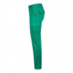 Pantalón multibolsillos unisex de algodón y poliéster 240 g/m2 color verde tercera vista