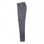 Pantalón multibolsillos unisex de algodón y poliéster 240 g/m2 color gris tercera vista