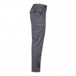 Pantalón multibolsillos unisex de algodón y poliéster 240 g/m2 color gris cuarta vista