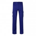 Pantalón multibolsillos unisex de algodón y poliéster 240 g/m2 color azul real