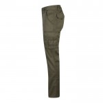 Pantalón multibolsillos unisex de algodón y poliéster 240 g/m2 color verde militar tercera vista