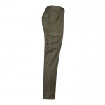 Pantalón multibolsillos unisex de algodón y poliéster 240 g/m2 color verde militar cuarta vista