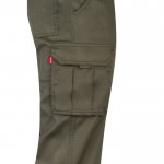 Pantalón multibolsillos unisex de algodón y poliéster 240 g/m2 color verde militar quinta vista