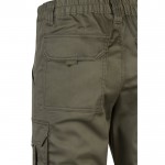 Pantalón multibolsillos unisex de algodón y poliéster 240 g/m2 color verde militar sexta vista