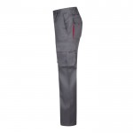 Pantalón laboral multibolsillos algodón y poliéster 200 g/m2 color rojo tercera vista
