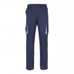 Pantalón laboral multibolsillos algodón y poliéster 200 g/m2 color azul claro