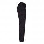 Pantalón de trabajo unisex con bolsillos 290 g/m2 color negro cuarta vista