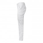 Pantalón de trabajo unisex con bolsillos 290 g/m2 color blanco tercera vista