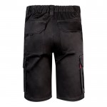 Bermudas elásticas con bolsillos de algodón y poliéster 240 g/m2 color negro segunda vista