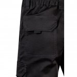 Bermudas elásticas con bolsillos de algodón y poliéster 240 g/m2 color negro sexta vista