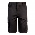 Bermudas elásticas con bolsillos de algodón y poliéster 240 g/m2 color negro