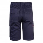 Bermudas elásticas con bolsillos de algodón y poliéster 240 g/m2 color azul segunda vista