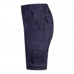 Bermudas elásticas con bolsillos de algodón y poliéster 240 g/m2 color azul tercera vista
