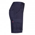 Bermudas elásticas con bolsillos de algodón y poliéster 240 g/m2 color azul cuarta vista
