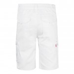 Bermudas elásticas con bolsillos de algodón y poliéster 240 g/m2 color blanco segunda vista
