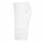 Bermudas elásticas con bolsillos de algodón y poliéster 240 g/m2 color blanco tercera vista