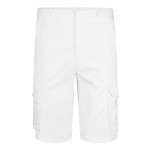 Bermudas elásticas con bolsillos de algodón y poliéster 240 g/m2 color blanco