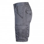 Bermudas elásticas con bolsillos de algodón y poliéster 240 g/m2 color gris tercera vista