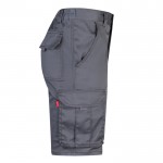 Bermudas elásticas con bolsillos de algodón y poliéster 240 g/m2 color gris cuarta vista