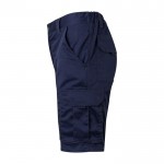 Bermudas elásticas con bolsillos de algodón y poliéster 240 g/m2 color azul marino tercera vista