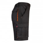 Bermudas elásticas para trabajo algodón y poliéster 240 /m2 color naranja cuarta vista