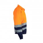 Chaqueta laboral en tallaje grande de sarga bicolor 210 g/m2 color naranja cuarta vista
