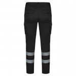 Pantalón de trabajo unisex con reflectantes 240 g/m2 color negro segunda vista