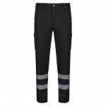 Pantalón de trabajo unisex con reflectantes 240 g/m2 color negro