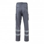 Pantalón de trabajo unisex con reflectantes 240 g/m2 color gris segunda vista