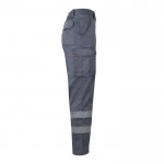 Pantalón de trabajo unisex con reflectantes 240 g/m2 color gris cuarta vista