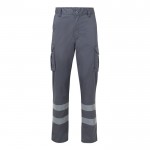 Pantalón de trabajo unisex con reflectantes 240 g/m2 color gris