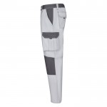 Pantalón de sarga de trabajo de algodón y poliéster 240 g/m2 color blanco tercera vista