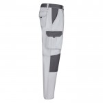 Pantalón de sarga de trabajo de algodón y poliéster 240 g/m2 color blanco cuarta vista