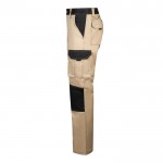 Pantalón de sarga de trabajo de algodón y poliéster 240 g/m2 color beige tercera vista