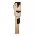 Pantalón de sarga de trabajo de algodón y poliéster 240 g/m2 color beige cuarta vista