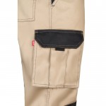 Pantalón de sarga de trabajo de algodón y poliéster 240 g/m2 color beige quinta vista