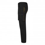 Pantalón laboral unisex bicolor en algodón y poliéster 240 g/m2 color amarillo tercera vista