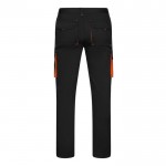 Pantalón laboral unisex bicolor en algodón y poliéster 240 g/m2 color naranja segunda vista