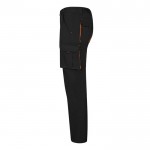 Pantalón laboral unisex bicolor en algodón y poliéster 240 g/m2 color naranja tercera vista
